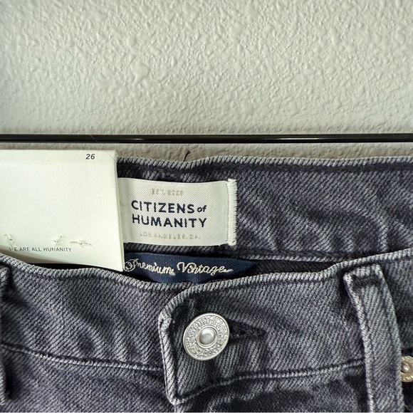 New Citizens of Humanity Skyla Mid Rise Cigarette Jeans Covert Black Denim 26 - Picture 9 of 16